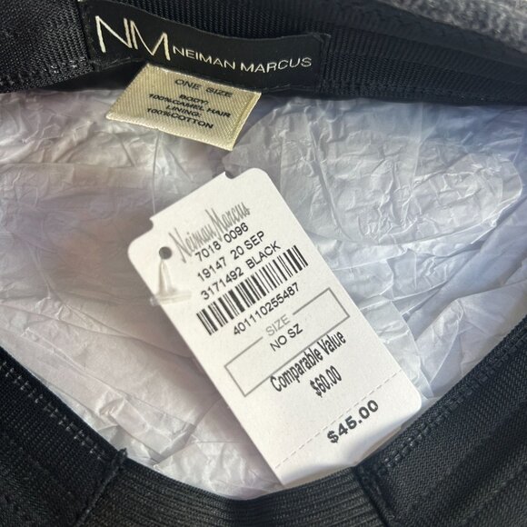 Neiman Marcus Mens Plaid Camel Hair Newsboy Cap Golf Hat One Size Black New $45 - Picture 2 of 3